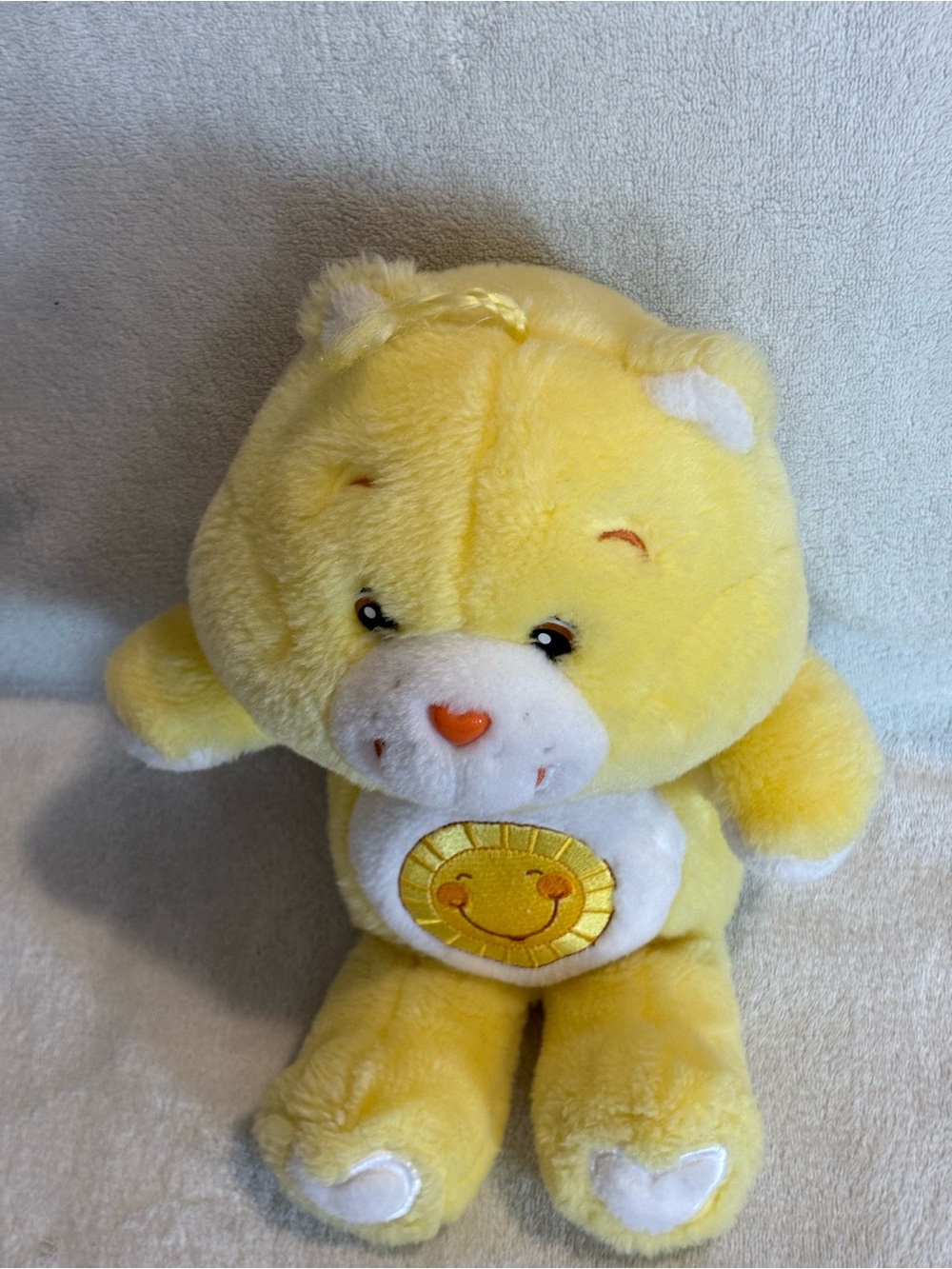 VTG Care Bears Funshine Bear plush With Carlton Cards Tuche Tags Early 2000s 13” - Picture 3 of 14